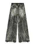 Vintage Y2k Streetwear Punk Hip Hop Jeans Women Pants Grunge Baggy Ripped Denim Trousers Gothic Distressed Wide Leg Jeans Goth