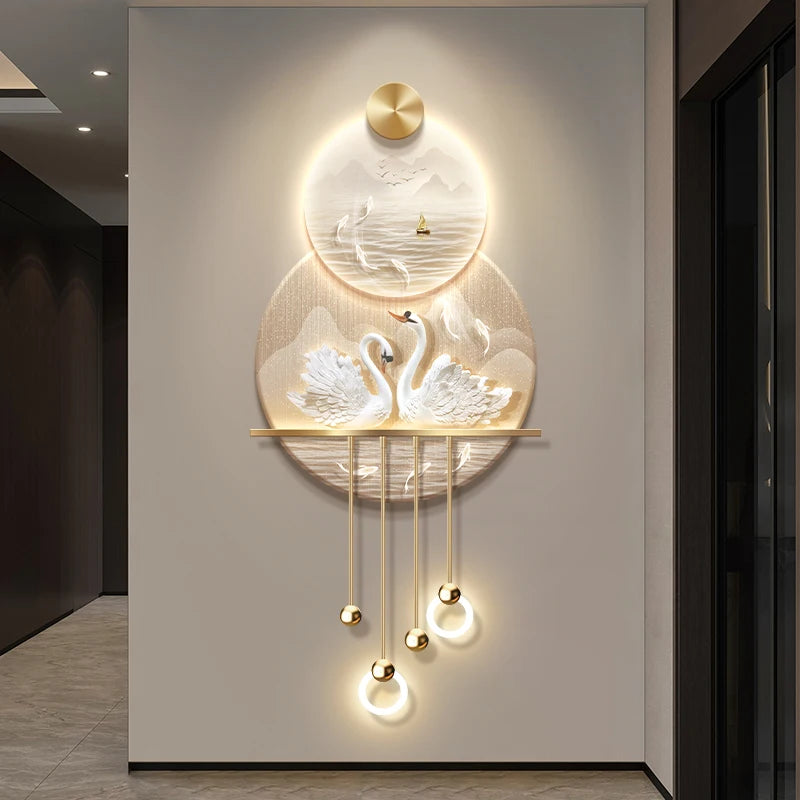 Modern Light Luxury Entrance Hall Decoration Painting New Atmospheric High-end Corridor Hanging Painting Wall Lamp Night Lamp