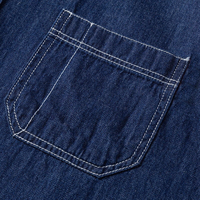 2025 Denim Pure Cotton  Long-Sleeve With Pocket Design Shirt Classic  Fashion Embroider Comfortable Clothes