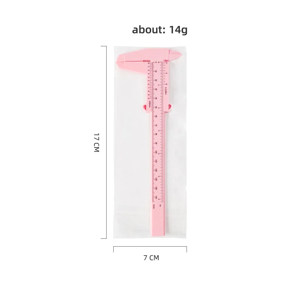 Microblading Eyebrow Design Tools 0-150mm Vernier Calipers Double Rule Scale Plastic Ruler For PMU Eyebrow Measuring Tools Use