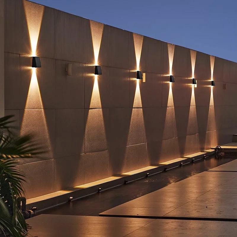 LED Outdoor Solar Wall Light Up And Down Luminous Garden Lamp Villa Courtyard Porch Street Decorative Lighting Wall Washer Light