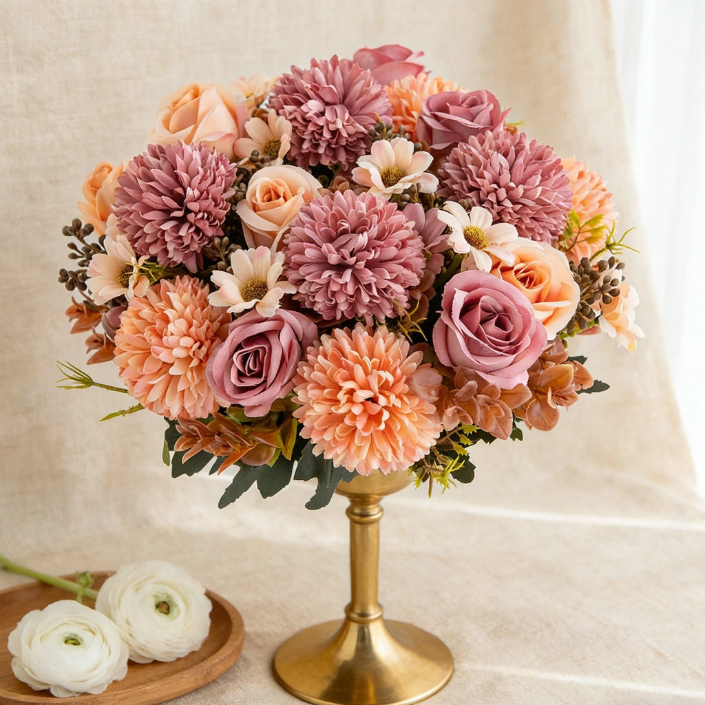 Silk Rose Artificial Flowers Wedding Home Room Valentine's Decora Wreath Bridal Bouquet Table Vase Photography DIY Gift Box Yard