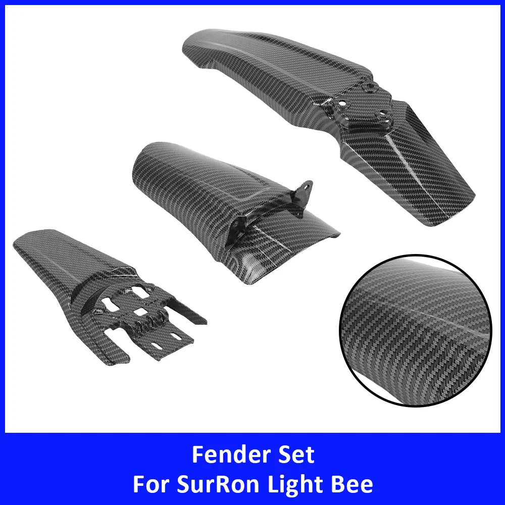 For Segway X260 X160 Carbon Fiber Front Rear Fender Mudguard Set for Sur‑Ron Light Bee X Light Bee S Electric Dirt Bike Parts