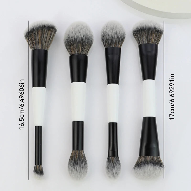 ✔Dual-Ended Foundation Face Brush Double-ended Powder Blush Contour And Eyeshadow Concealer Makeup Brushes