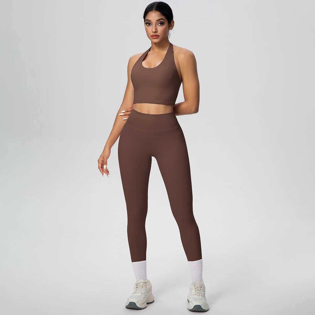 2PCS/set Yoga Set for Woman's Sexy Backless Halter Bra Sports Top Quick Drying Legging Summer Gym Fitness Pants Yoga Set