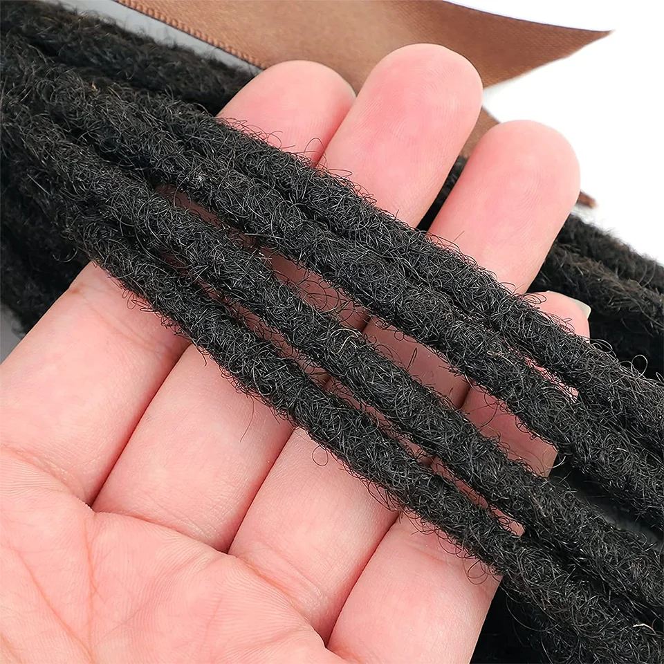 Dreadlocks Brazilian Human Hair Strand Crochet Braid Hair Loc Extension 0.6 0.8 CM Kinky Braiding Bundles Microlocks Wholesale