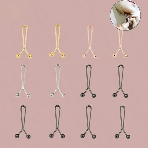 12pcs Women's Scarf Clips Hijab Pins Silk Scarf Pins U-Shaped Brooch Pins Jeans Skirts Detachable Buckle Adjustable Sleeve Clip