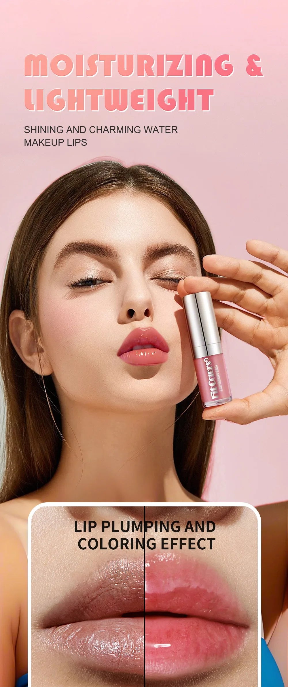Moisturizing Mirror Effect Lip Gloss Lip Glaze 6 Colors Refreshing Non-Greasy Glossy Long-Lasting Liquid Lipstick Makeup