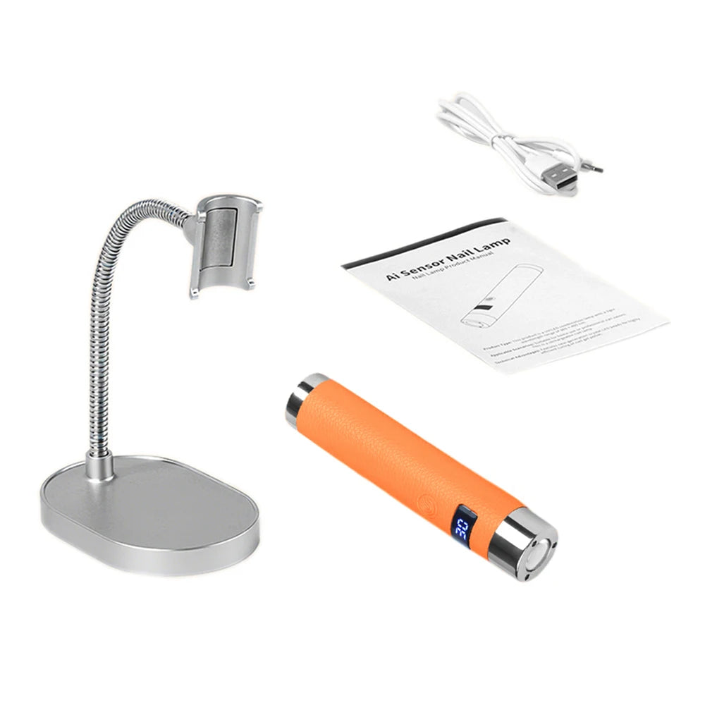 Portable Nail Dryer Light Nail Lamp Rechargeable Gel Nails Lamp With Flexible Hose LED Therapy Light Nail Art Tools