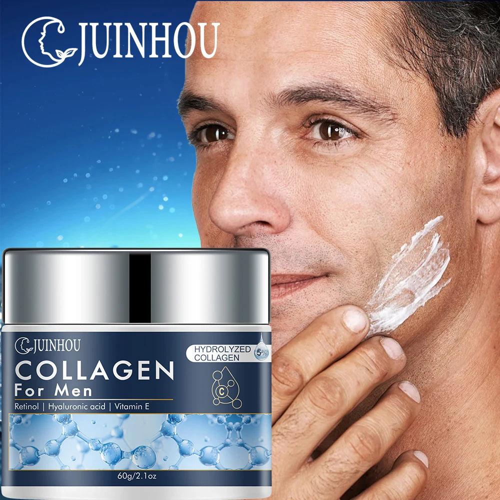 JUINHOU Men's Daily Anti-aging Hydration Face Cream Collagen Retinol Moisturizing Oil Control Firming Skin Refreshing Non-Greasy