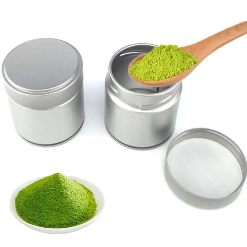 1 Pcs Portable Mini Matcha Powder Can Thick Tinplate Tea Sealed Jar Spice Storage Box Container Box Kitchen Gadgets Household