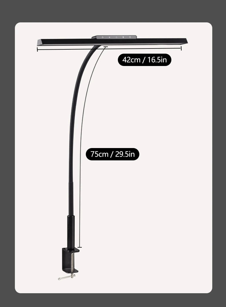 LED Full-Spectrum Eye-caring Desk Lamp with Flexible Gooseneck Stepless Dimming Flicker-Free Touch Control Desk Lamp for Home