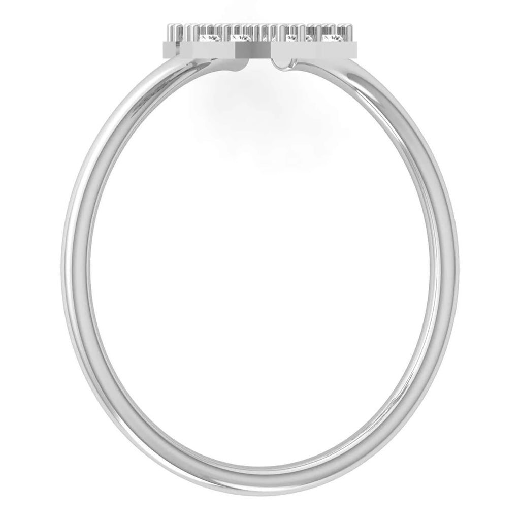 CVD HPHT Lab Created Diamond 10Karat Gold Ring Minimalist Open Bypass Double Cross Diamond Ring Customized Jewelry For Women