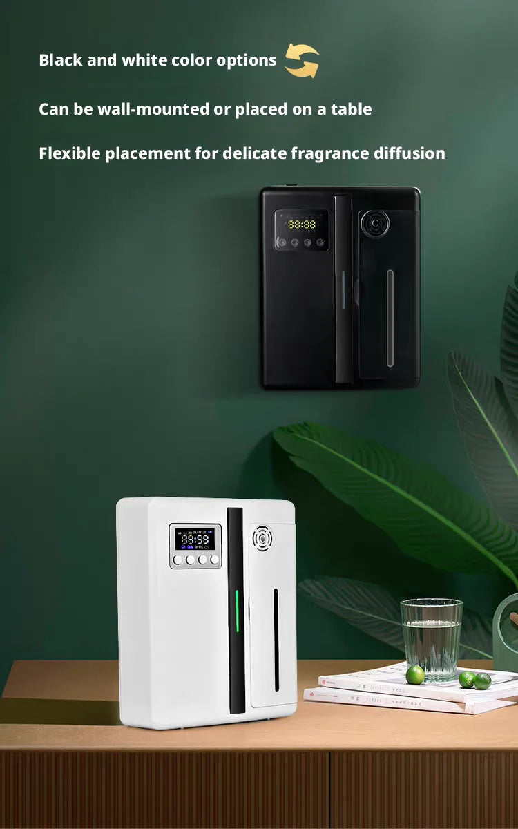 Smart Aroma Diffuser 300m³ Built-in Pressurized Fan Nano Mist Atomization Waterless Essential Oil Scent Machine for Home Hotel