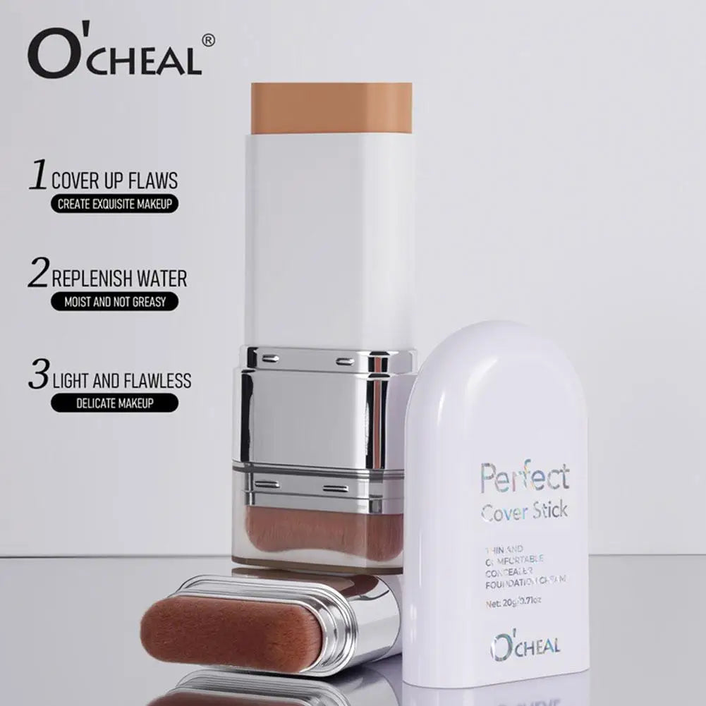 Contouring Double-Ended Foundation Stick 20g Waterproof Sweatproof Dual-End Base Contour Mousse Texture Oil-Control Natural Matt