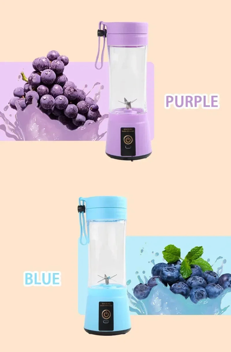 2026 Hot Selling Items USB Charging Electric Juicer Cup 6 Leaf Blade Mini Portable Blender Fruit Juice Extractor for Home Travel