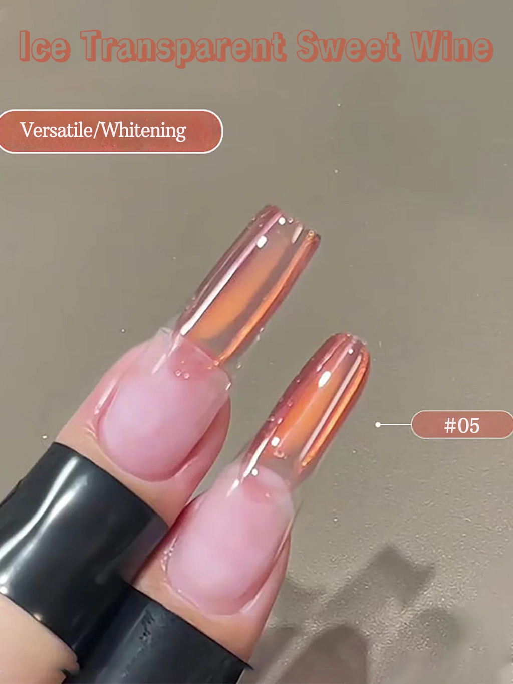 1-12pcs ZH Spring/Summer Ice Transparent Sweet Wine Glass Beads Cat Eye Nail Polish Gel New Flashy Popular Pink Nail Supplies