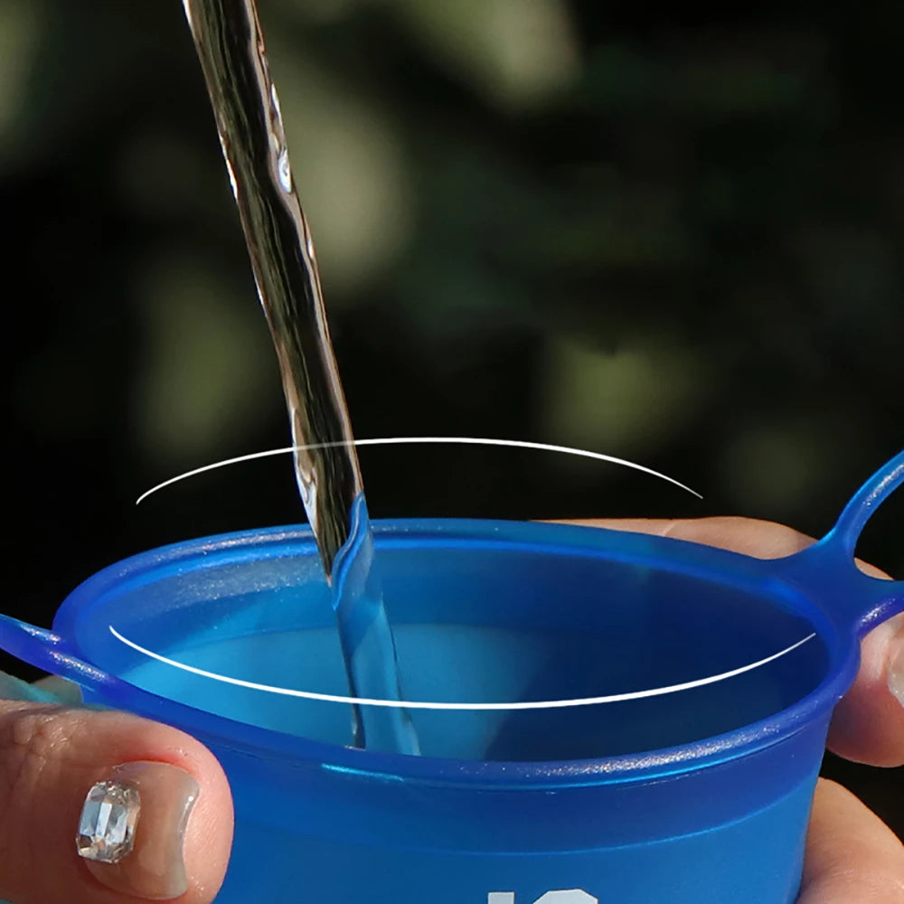 1pc 200ml Foldable Sports Water Cup Marathon Running Folding Soft Lightweight Leak Proof Easy Carry Hydration Bottle for Outdoor