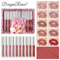 Lip Gloss Set of Ten in a Box, Velvet Soft Matte, Brightening, Versatile, Moisturizing Lipstick, Nude Color, Long-Lasting, Non-Stick, Non-Fading Lip Gloss