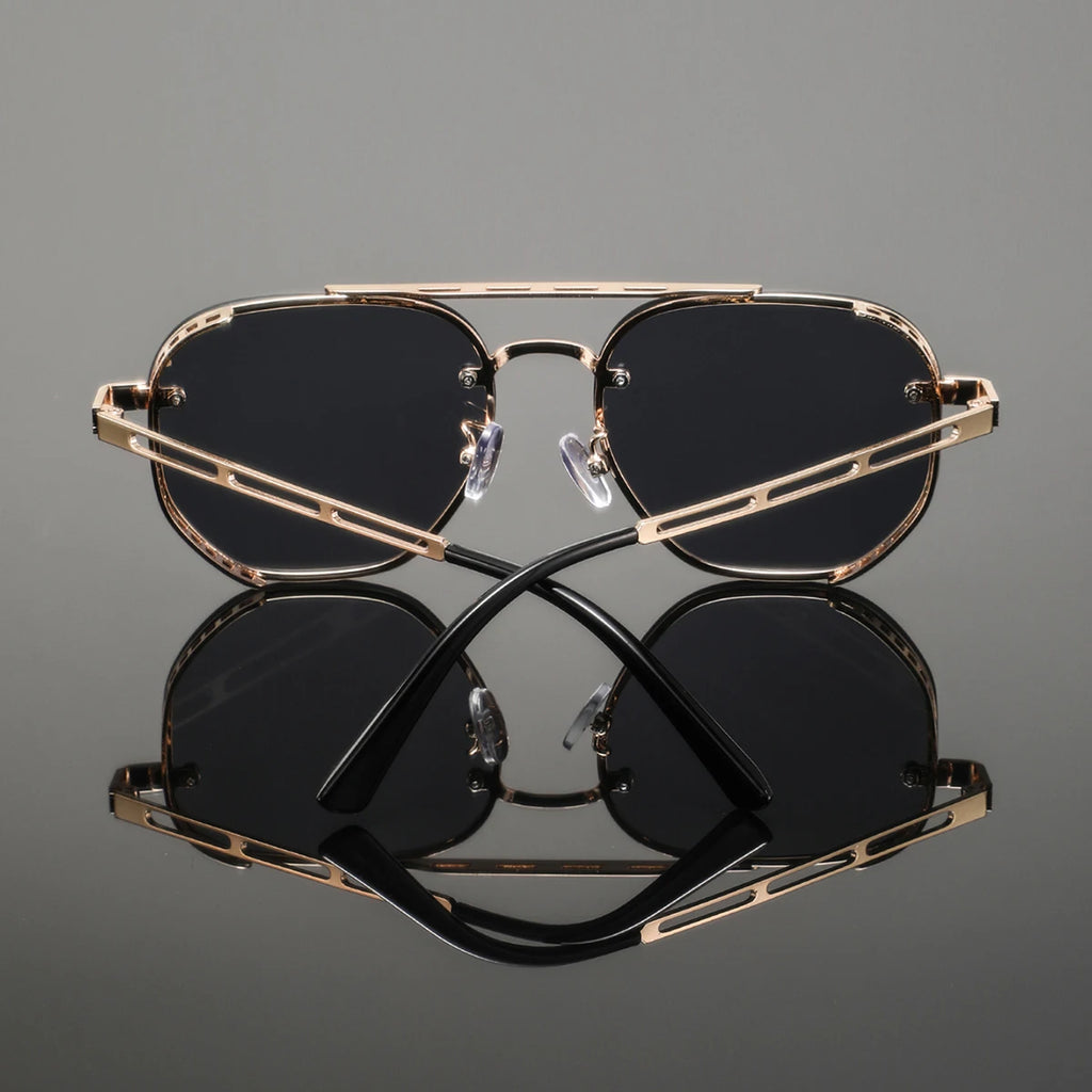 1 Pair of Men's Metal Oval Double-Bridge Glasses, Retro and Exquisite, High-End Luxury Business Style, Elegant and Trendy Fashion Eyeglass Frames, Unisex