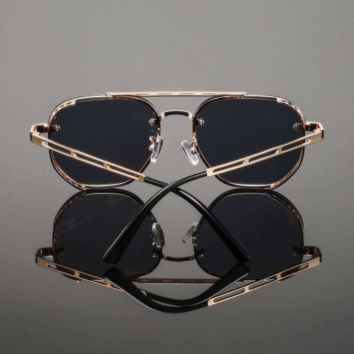 1 Pair of Men's Metal Oval Double-Bridge Glasses, Retro and Exquisite, High-End Luxury Business Style, Elegant and Trendy Fashion Eyeglass Frames, Unisex