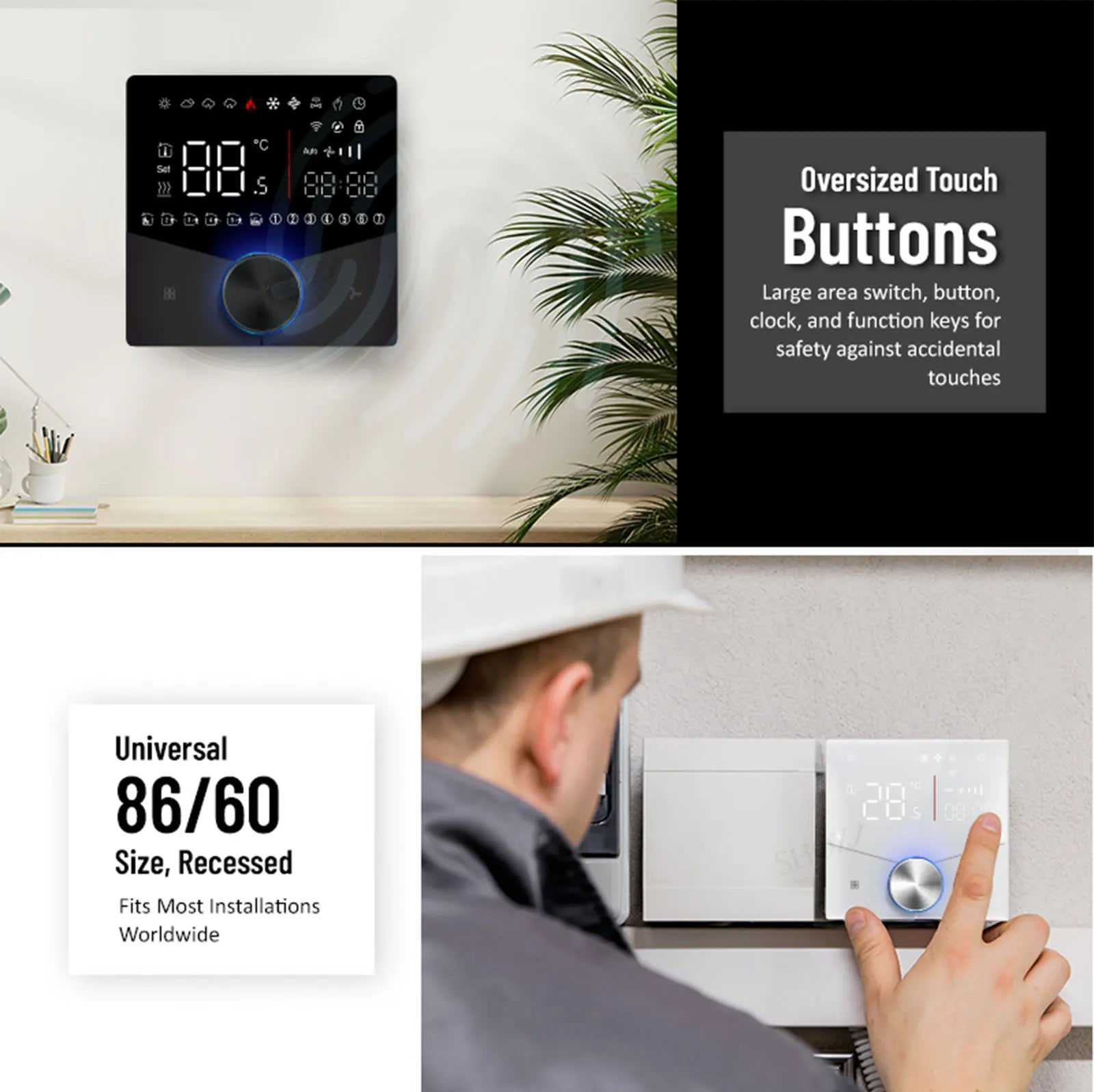 EU 24V 220V WIFI Smart Air Conditioner Thermostat Temperature Controller for Cooling Heating Programable Thermostatic Valve