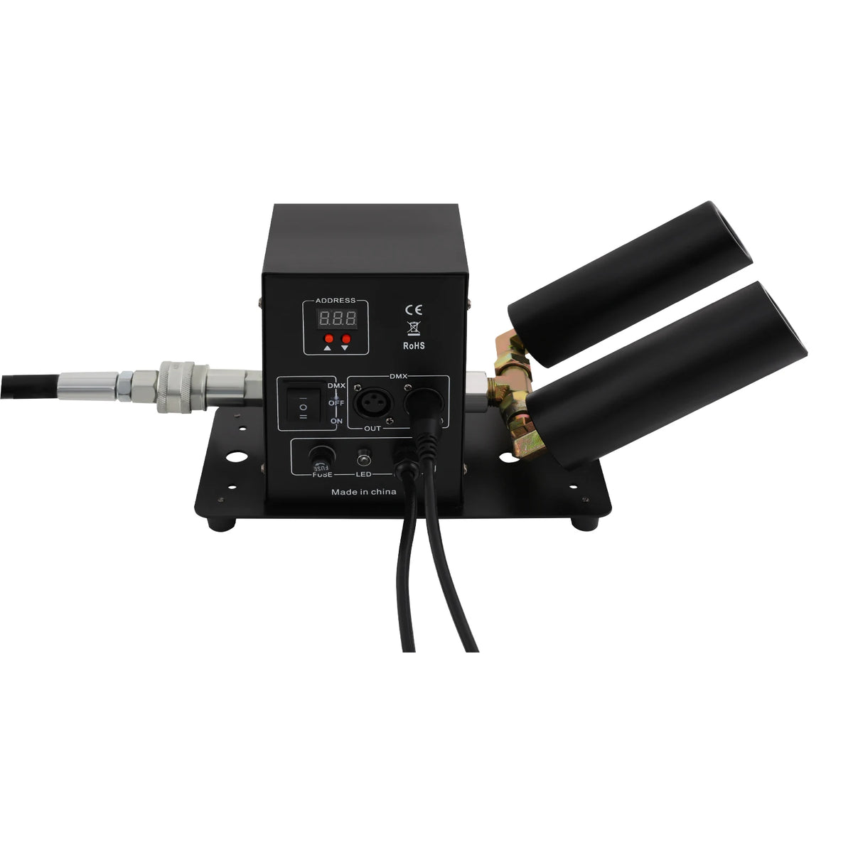 110V 150W Dual‑Head CO₂ Jet Fog Machine, Professional Carbon Dioxide Gas Column Smoke Machine for Stage, Party, Event Effects