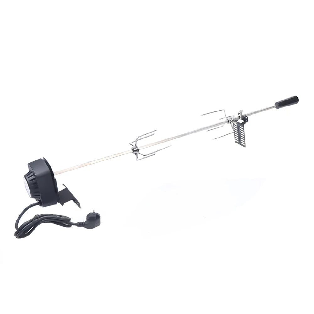 New Electric BBQ Grill Spit Roaster w/ 120 cm long cableRod Outdoor Barbecue Grilling Rotisserie Kit