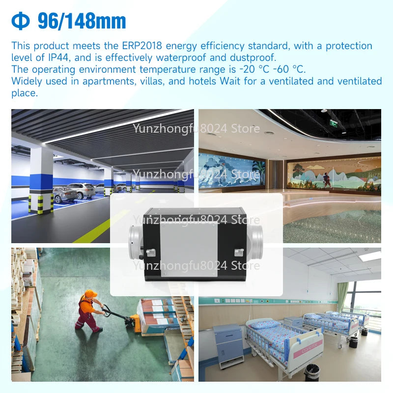 150Mm Quiet Box Fan, Low Noise Ventilation Fan with Free Speed Control, Suitable for Apartments, Villas and Hotels.