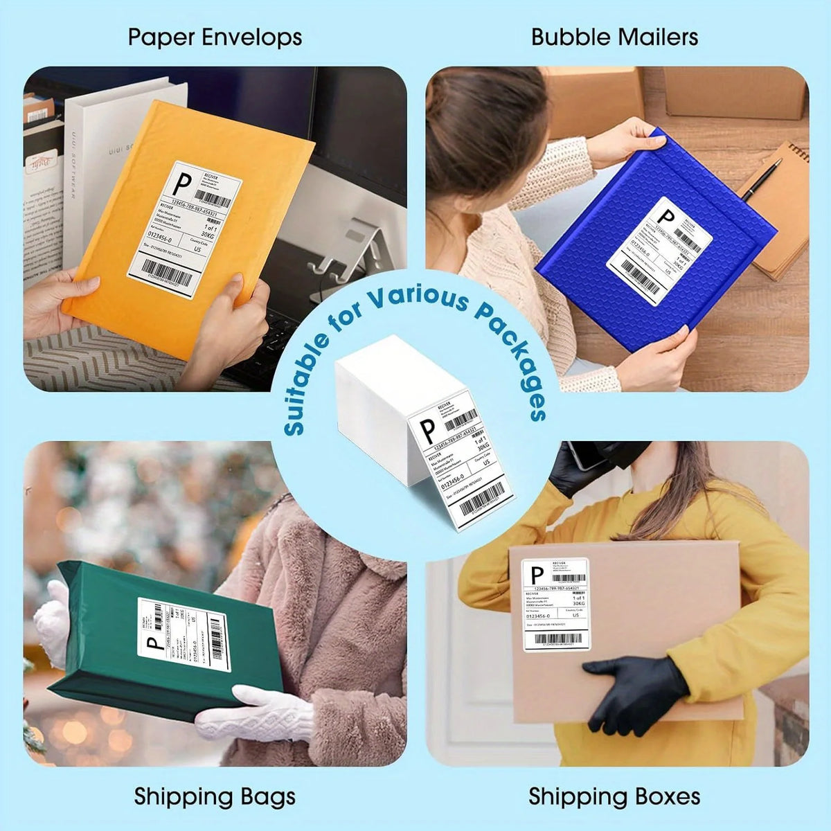 4x6 Inch Direct Thermal Labels 100/200/500 Sheets Self-Adhesive Thermal Shipping Label Paper For Business DHL Express Waybill