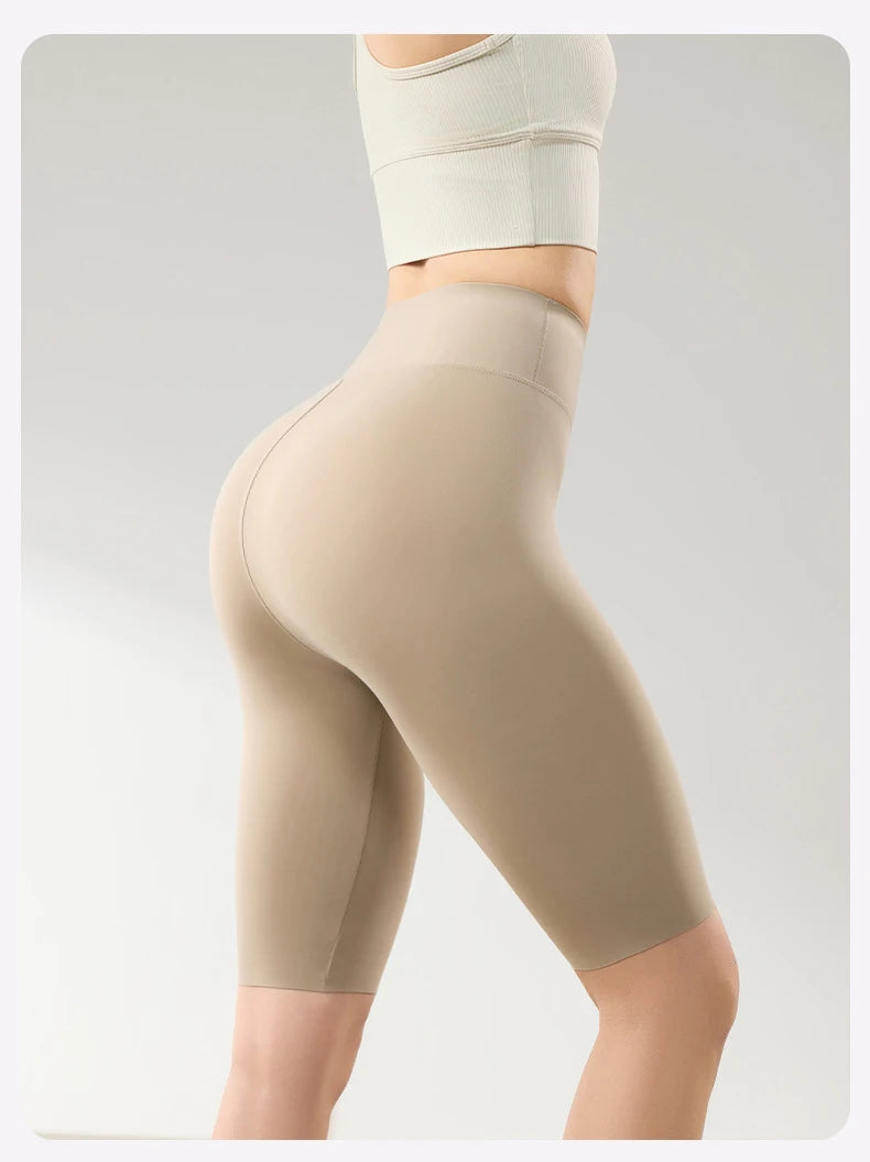 BIVIGAOS Summer Thin Sunscreen Sharkskin Cycling Shorts Women Multi Color Stretch Tight Slim Fitness Bicycle Knee Length Shorts