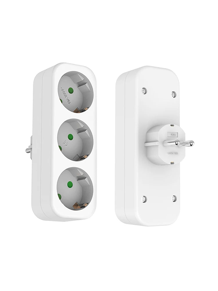 EU Electrical Socket 3 Outlets European Standard Adapter Expansion Power Socket 2Pin Plug Extension AC Converter Adaptor Home