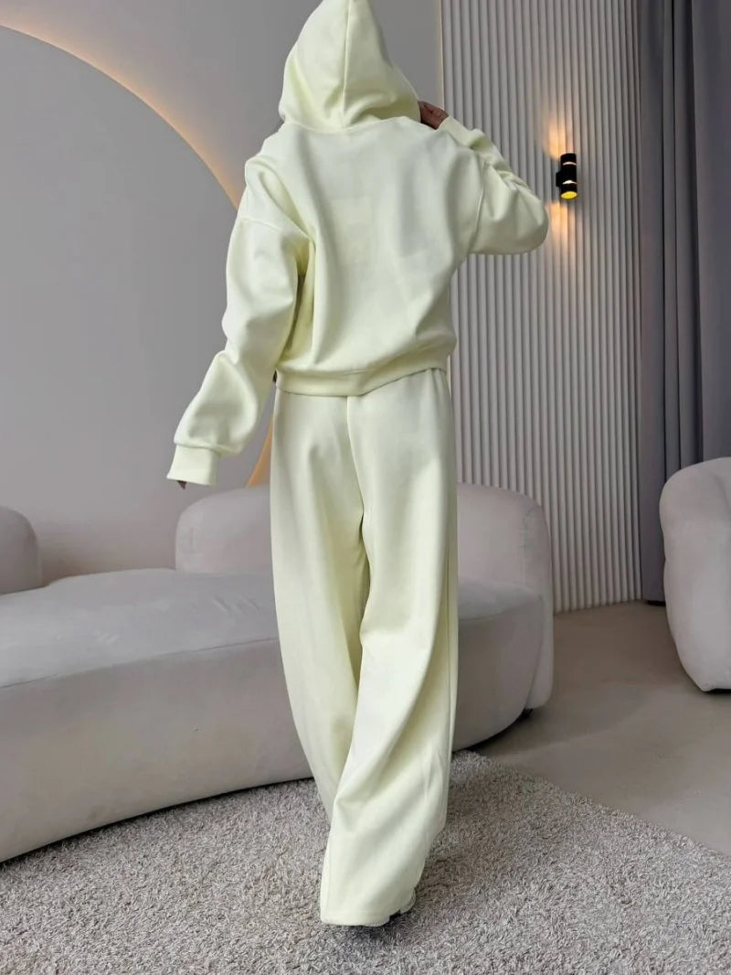 Fashion 2 Piece Sets Women Outfit Autumn Clothing Women 2026 Zip Hooded Sweatshirt Top and Pants Suit Casual Tracksuit Woman Set
