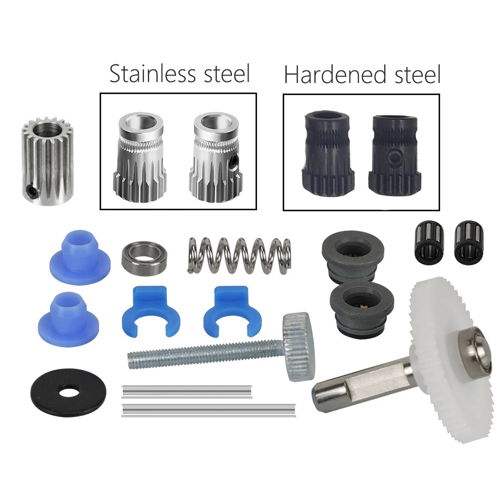 Dual Drive Gear Extruder Kit Hardened Steel Upgrade Feed Gear Extruder Kit For BMG For Prusa DIY Bowden Direct Extruder