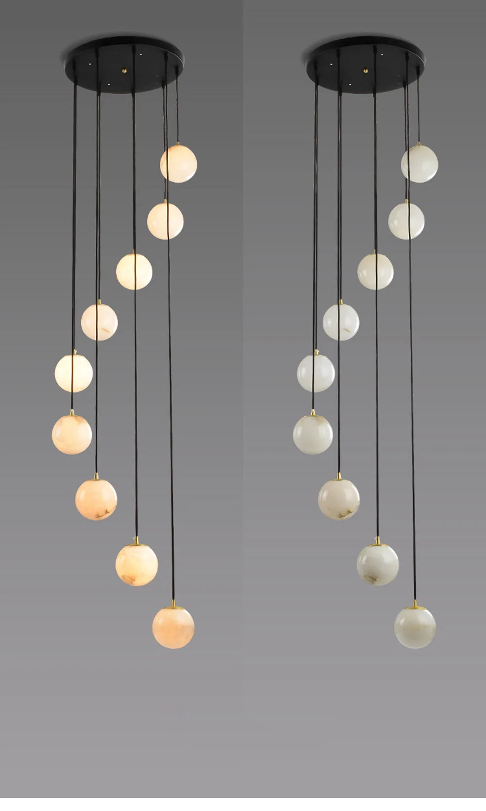 2026 New Modern Staircase Decor Lighting Luxury Marble Chandeliers Duplex Villa Loft Dining Room Hall Living Room Pendant Lights