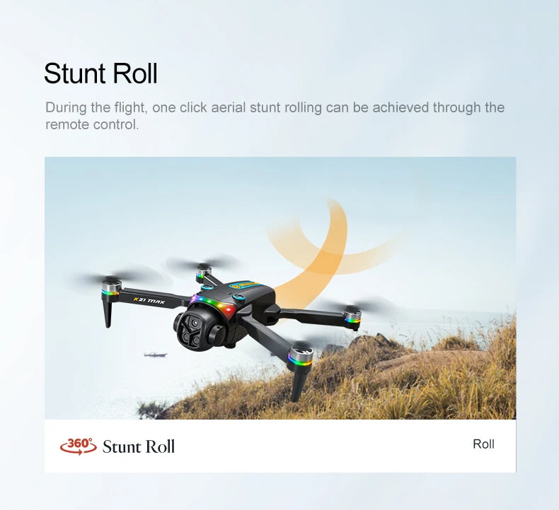 K21MAX Drone with 4.3" Screen Remote Controller, FPV Quadcopter with Optical Flow Hover & Auto Return-to-Home, Portable RC Drone for Beginners, Holiday Gift