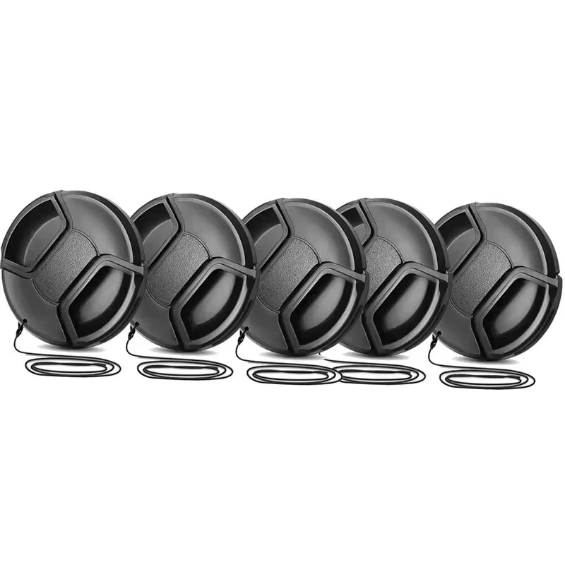 Universal Lens Cap 49 52 55 58 62mm Center Pinch Snap on Front Cap Cover for DSLR Camera Lens Protector Protective Accessories