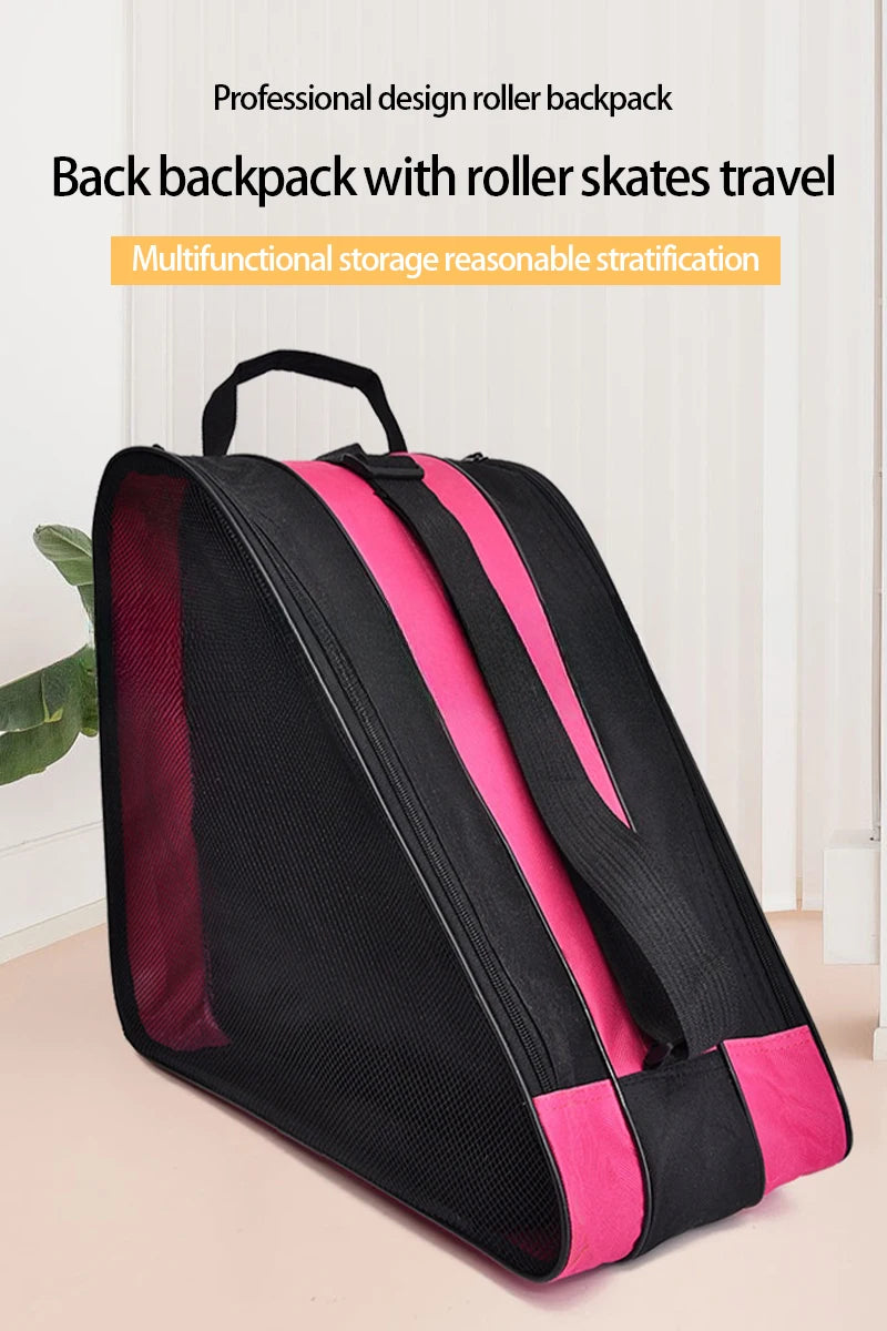 Portable Roller Skates Bag Ice Skating Shoes Cover Large Capacity Breathable Kids Inline Skates Storage Bag Skating Shoes Bags