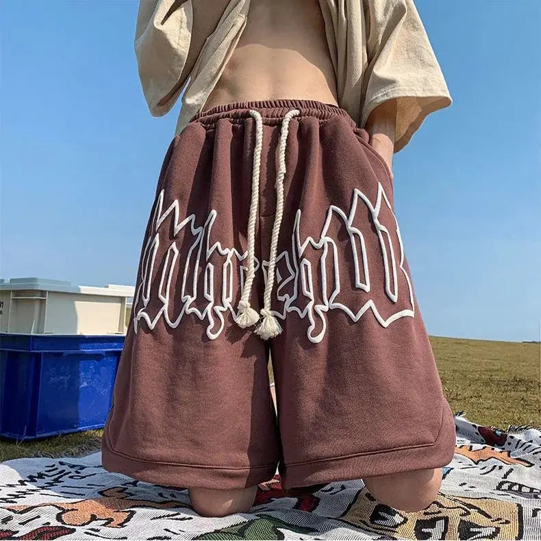 Casual Y2k Summer Women and Men Clothing Goth Letter Pants Harajuku Oversize Sweat Gym Shorts Korean Streetwear Sportswear Short