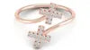 CVD HPHT Lab Created Diamond 10Karat Gold Ring Minimalist Open Bypass Double Cross Diamond Ring Customized Jewelry For Women