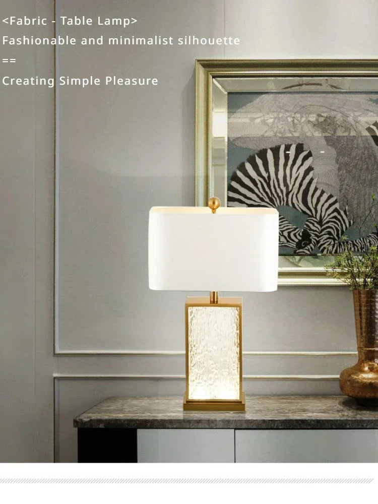 Modern Table Lamps Silk Fabric Lampshade Bedroom Bedside Lamp Ambient Light Modern  Simple Desktop Decoration