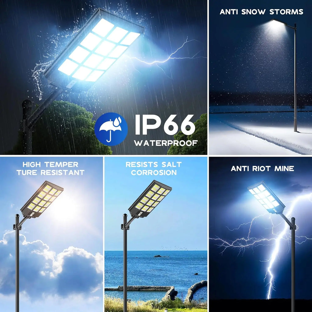 400W Solar Street Lights Outdoor-Solar Lights Outdoor Waterproof Motion Sensor,Solar Parking Lot Lights Commercial Dusk to Dawn