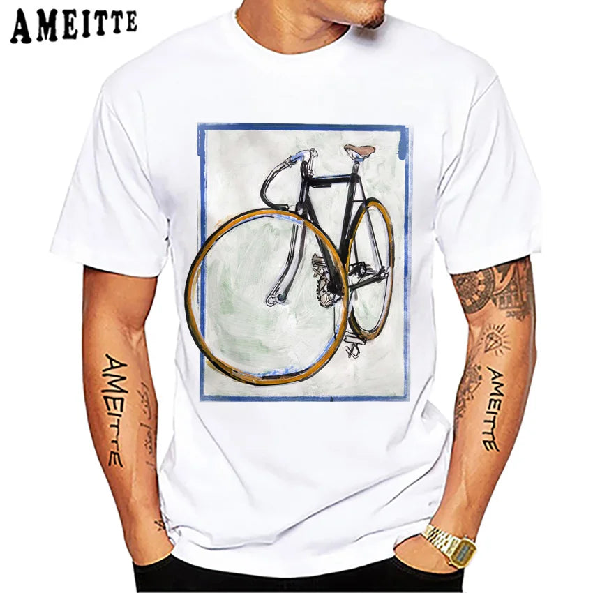Summer Men Short Sleeve Road Bike Gear Cycling T-Shirt Funny Bicycle Sport TShirt Hip Hop Boy Casual Tops Cool Man Cyclit Tees