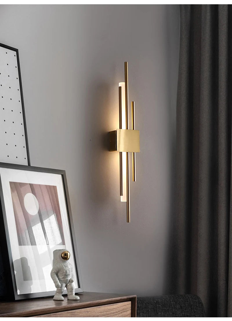 Modern luxury LED wall lights, living room, bedroom, staircase, background wall decoration, wall lights, bedside study lights