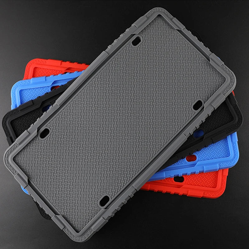 For Infiniti Car Silicone License Plate Frame Kit Detachable Waterproof Antirust Number Plates Holder Bracket for US Canada Auto