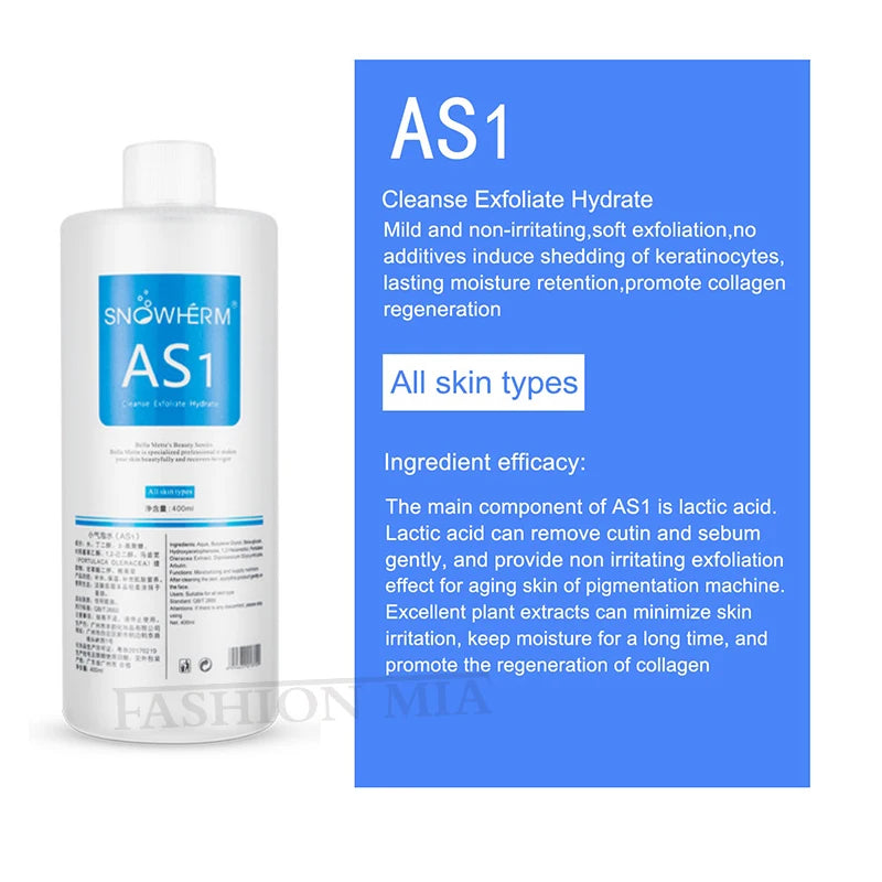 3 Pcs/1200ml Facial Skincare Face Serum AS1 SA2 AO3 Aqua Peel Solution For Facial Machine Skin Deep Cleaning Kit