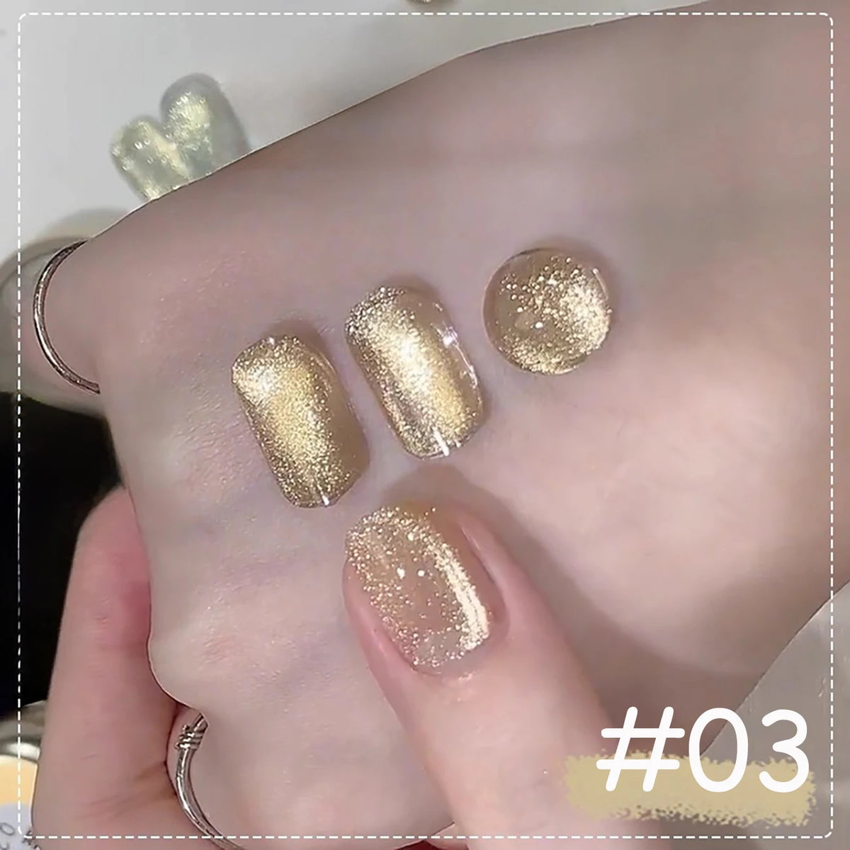1-4pcs WS Autumn Winter Nails Pink Gold Cat's Eye Gel Nail Polish Glue Super Flash Golden Pink Porcelain White Glass Beads Gel