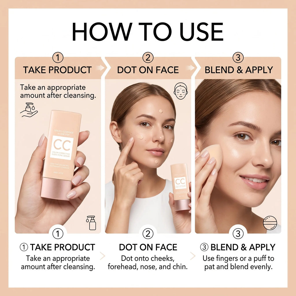 CC Cream Foundation Full Coverage Color Changing Invisible Pores Adapt Dark Skin Tone Makeup Cosmetics Korean Foundation Sticks