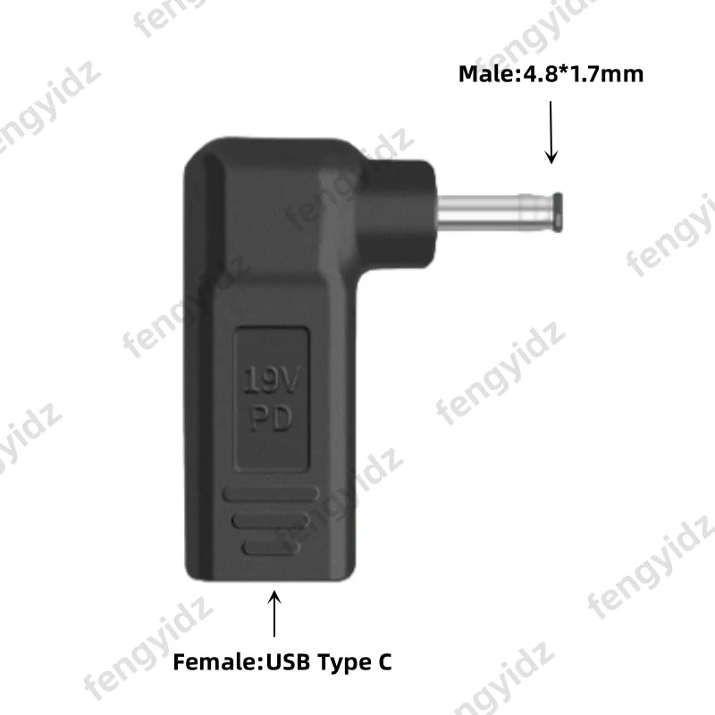 Laptop Power Adapter Connector Dc Plug USB Type C Female to Universal Male Jack Converter for Hp Dell Asus Acer Lenovo Notebook
