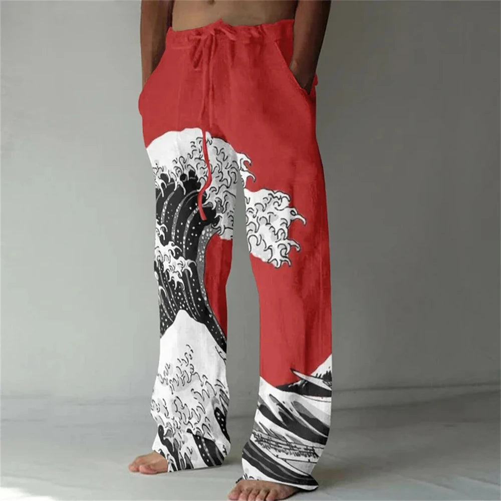 Men's Casual Pants Shark A 3d Printed men's New Winter Pants Fashion men's Loose Casual Pocket Pull Rope Sports Pants